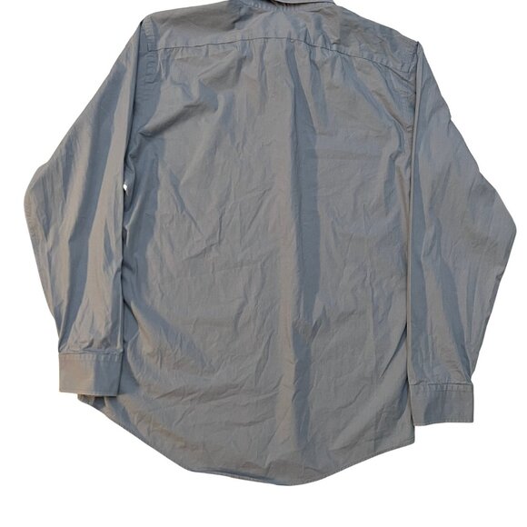 Banana Republic Stretch Classic Long Sleeve Button Up Dress Shirt Large Gray - Picture 2 of 3